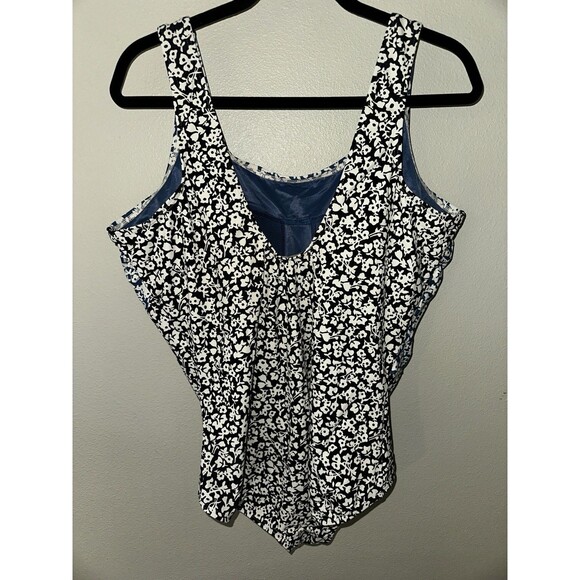 Lands End Plus Size Womens Swimsuit Bathing Suit Size 20 Bathing Suit Blue Black - Picture 4 of 6